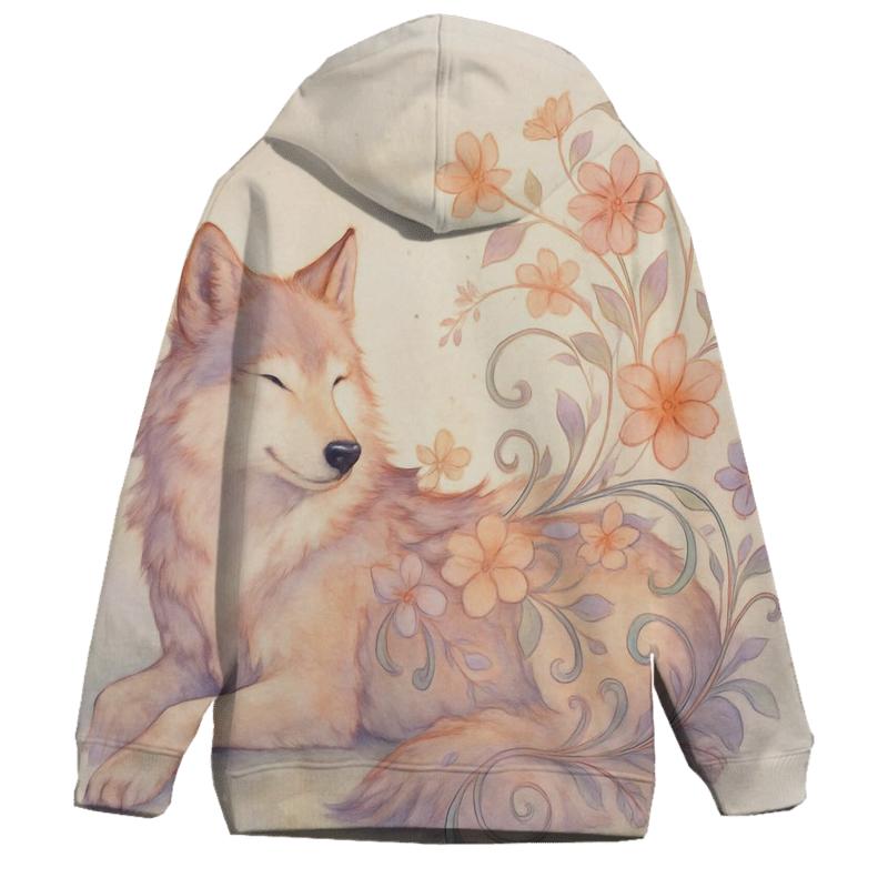 Wildflower Spiral Dream Wolf custom hoodies