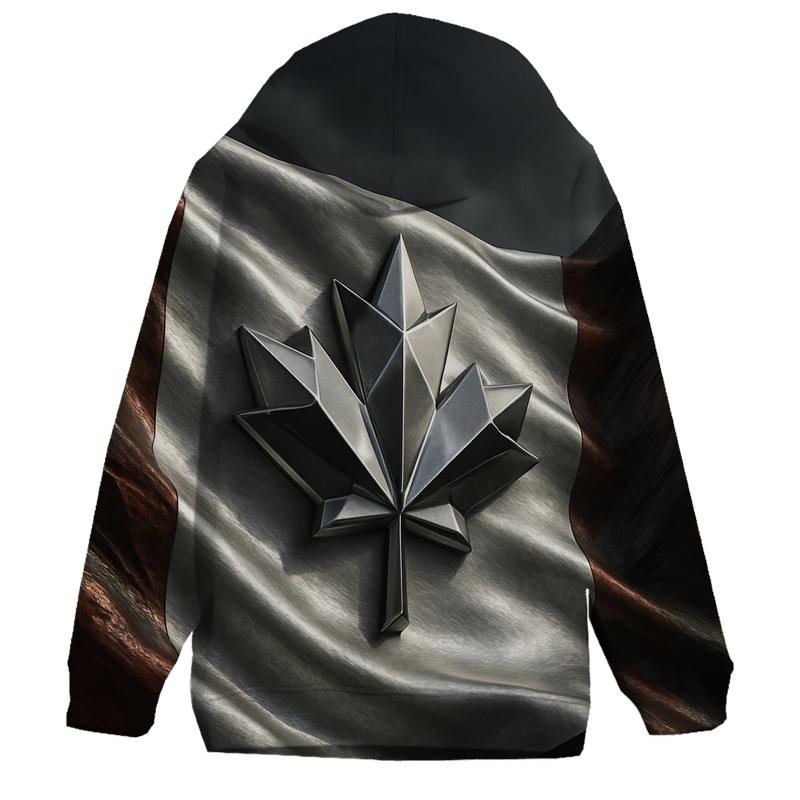 Metallic Maple Horizon Of Canada graphic hoodies