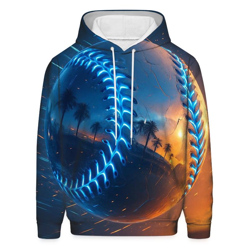 Chrome Fastball Through Sunset Haze embroidered hoodies