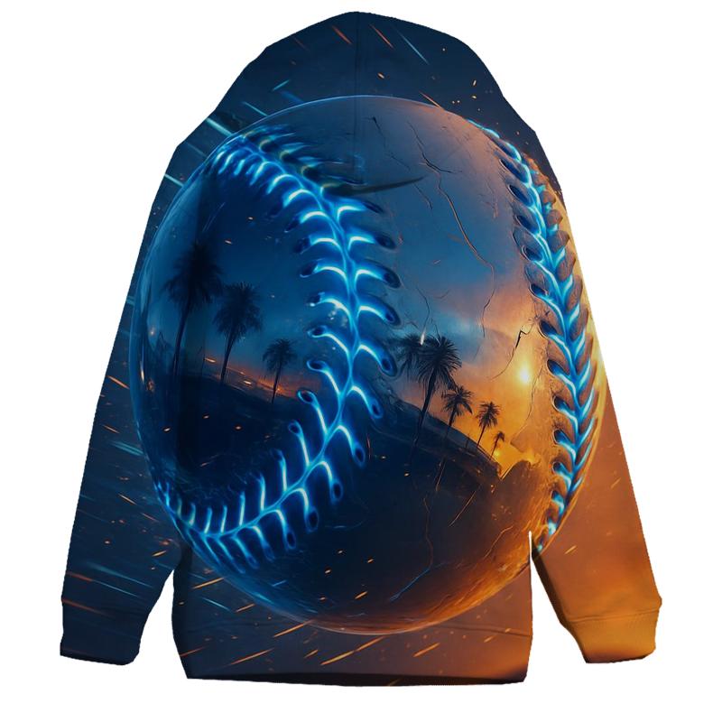 Chrome Fastball Through Sunset Haze embroidered hoodies