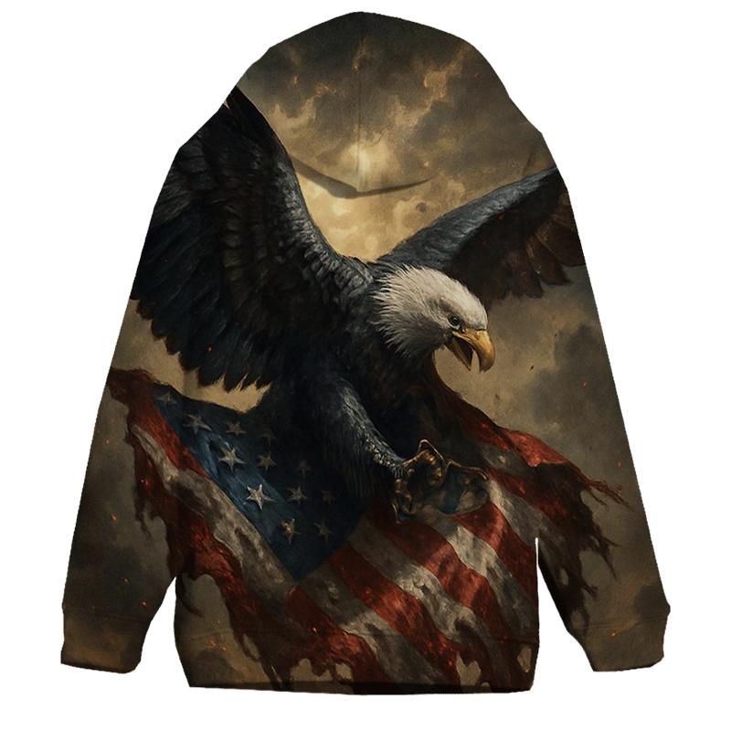 Eagle Guarding The Battle Worn Banner heavyweight hoodies