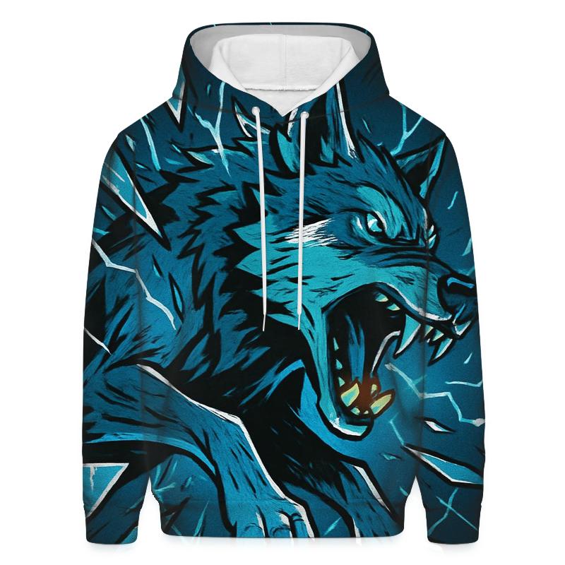 Shattered Glass Storm Wolf pullover hoodies