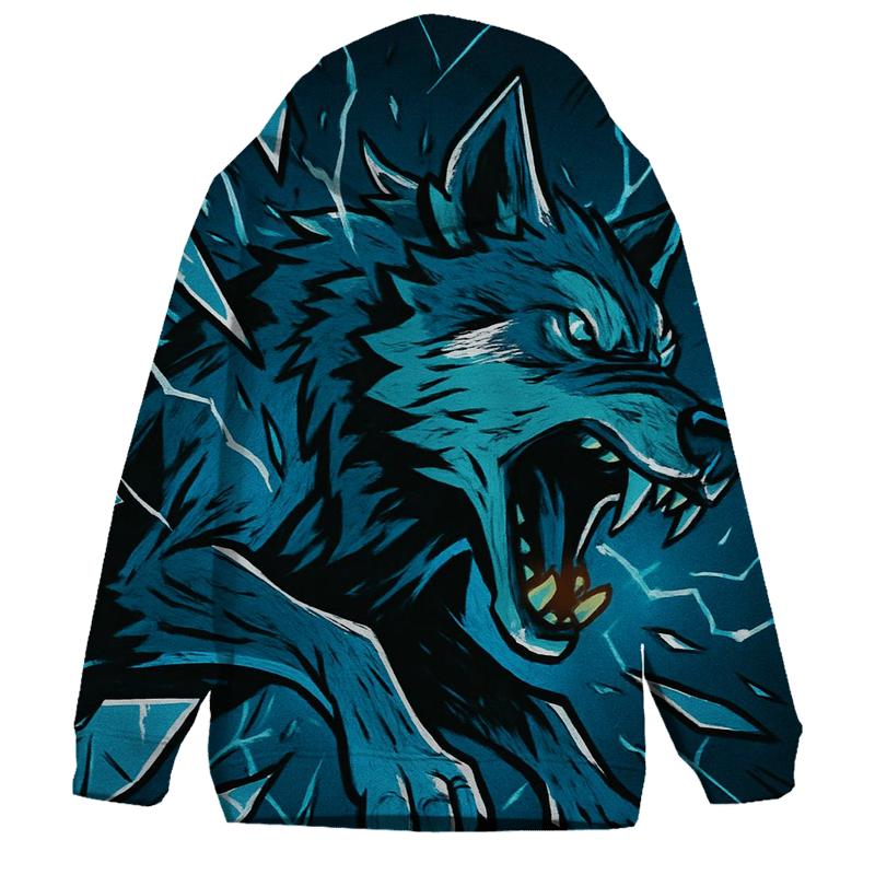 Shattered Glass Storm Wolf pullover hoodies