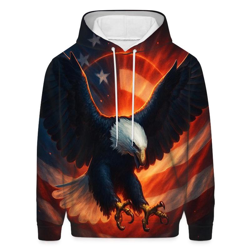 Eagle Halo Over Waving Banner hoodie designs