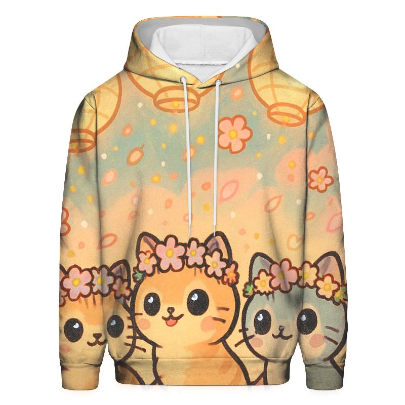Festival Lantern Kitten Parade embroidered hoodies