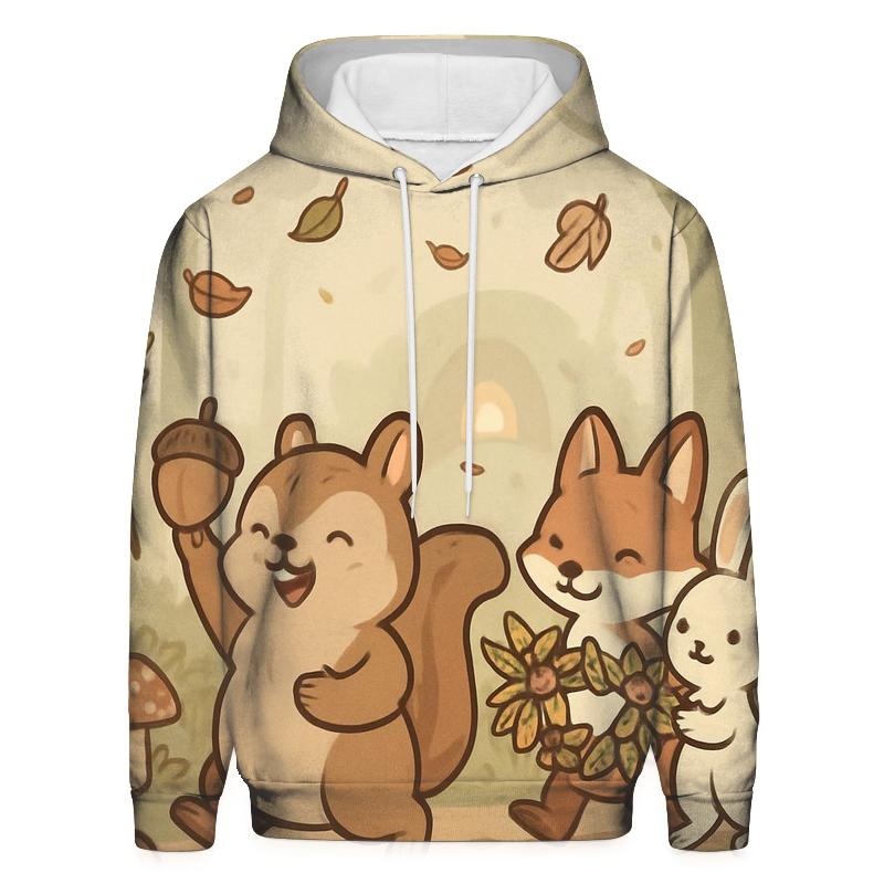 Woodland Animals Harvest Parade graphic hoodies