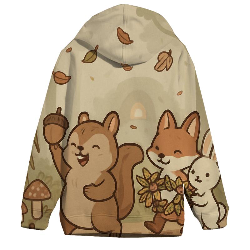 Woodland Animals Harvest Parade graphic hoodies