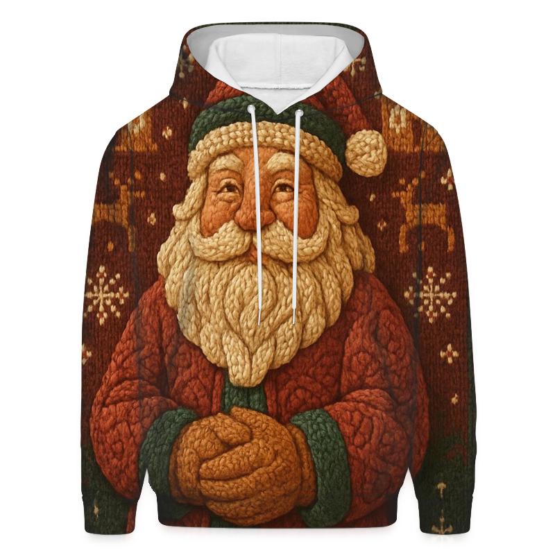 Knitted Pattern Gingerbread Santa heavyweight hoodies