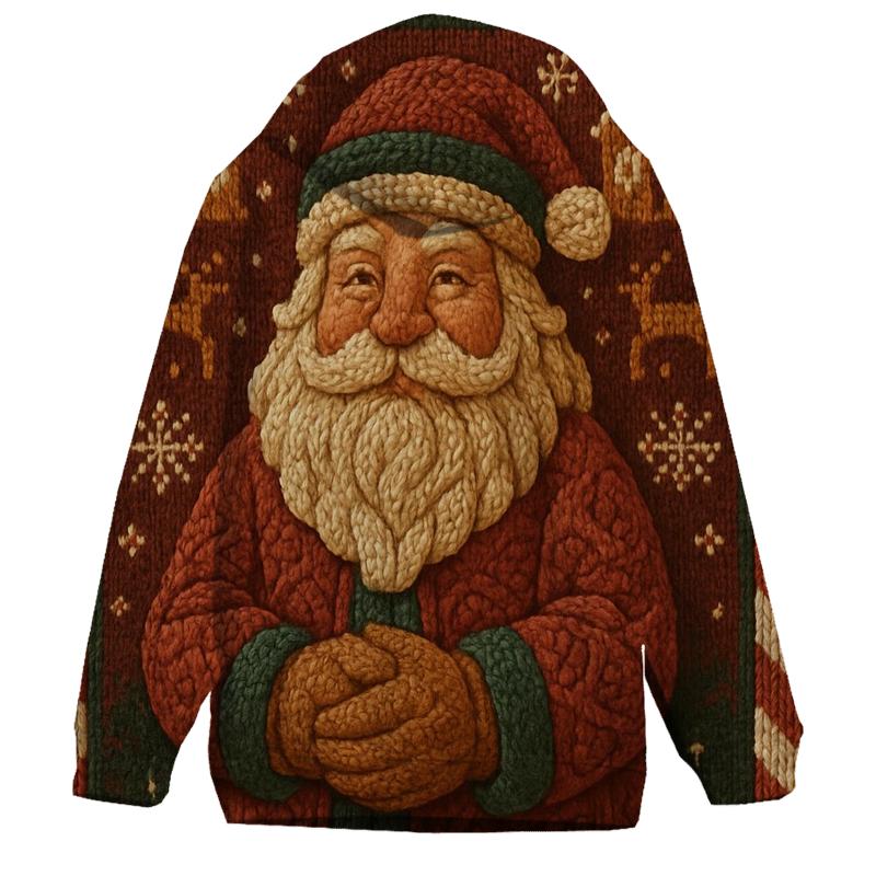 Knitted Pattern Gingerbread Santa heavyweight hoodies