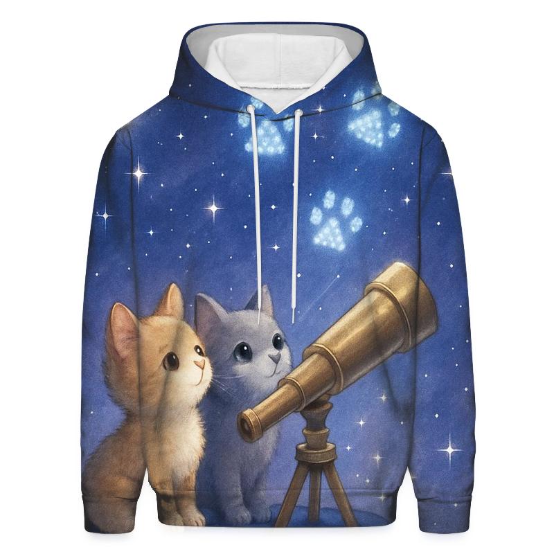 Starlit Observatory Whisker Wish premium hoodies