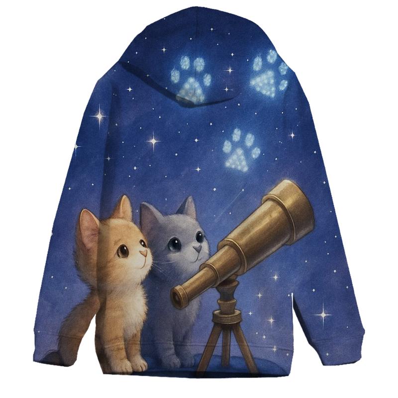Starlit Observatory Whisker Wish premium hoodies