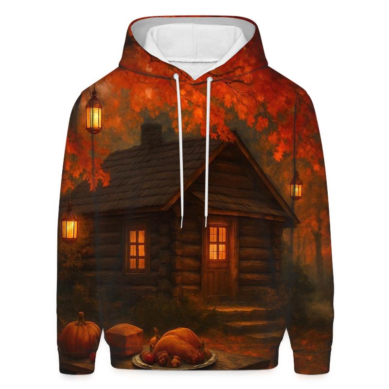 Gratitude Cabin Under Maple Canopy embroidered hoodies