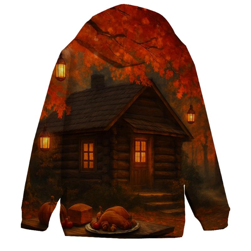 Gratitude Cabin Under Maple Canopy embroidered hoodies