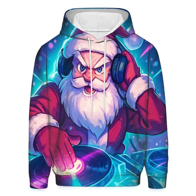 Santa DJ Frostwave graphic hoodies