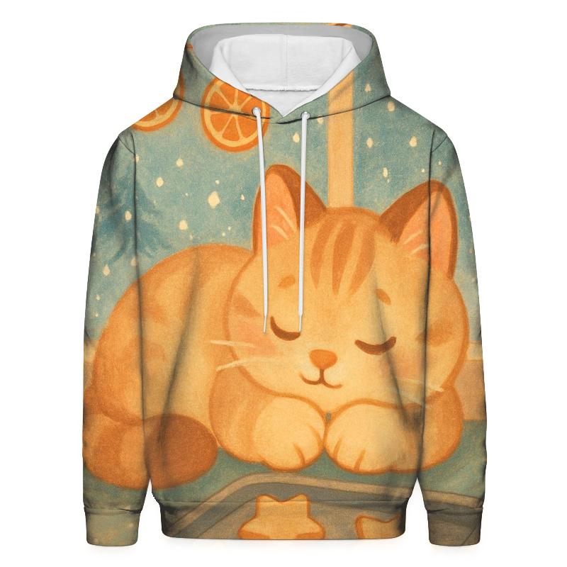 Cozy Bakery Window Biscuit Cat Nap printed hoodies