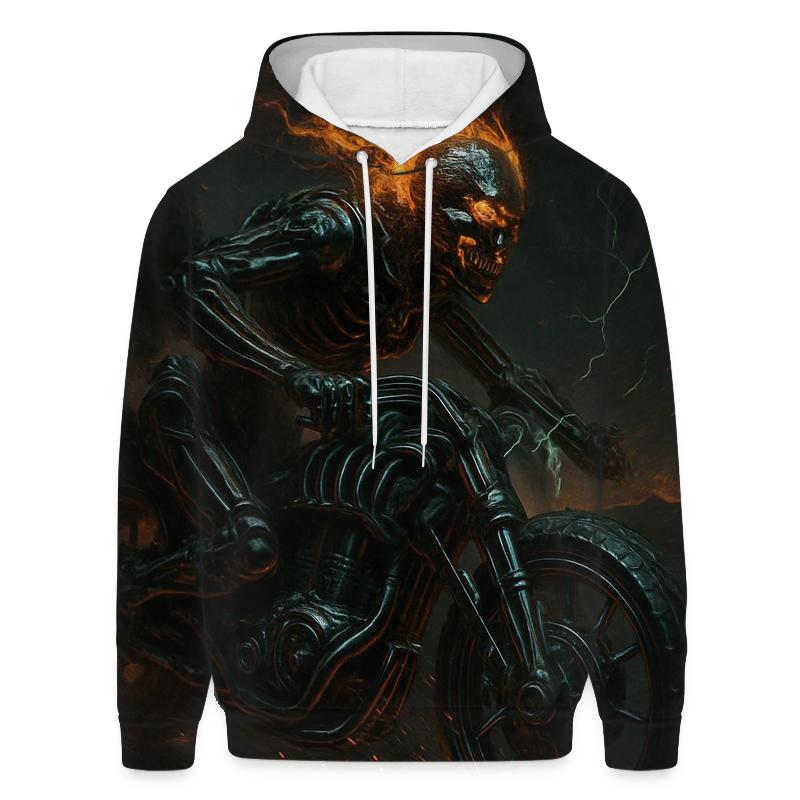 Biomechanical Grim Rider embroidered hoodies