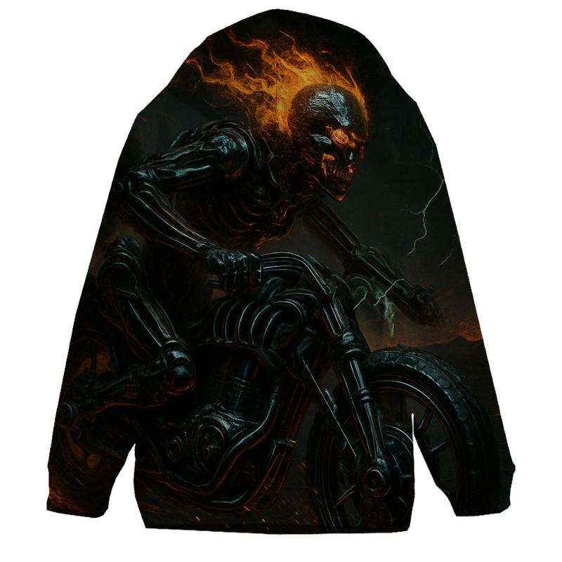 Biomechanical Grim Rider embroidered hoodies