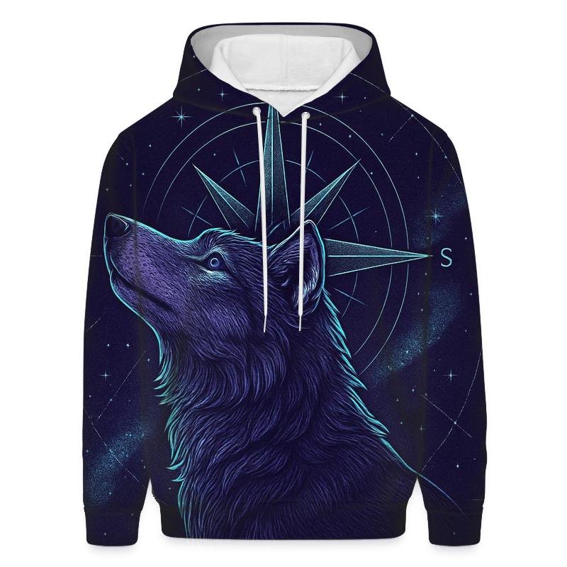Celestial Navigator Wolf Compass hoodie trends