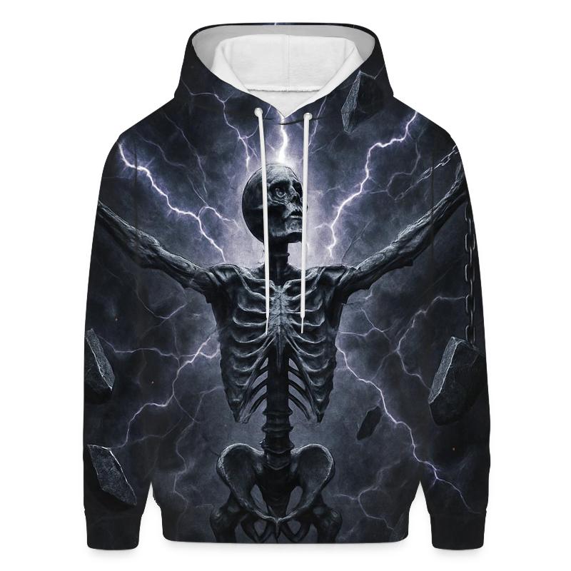 Chained Skeleton In The Storm Vault custom hoodies