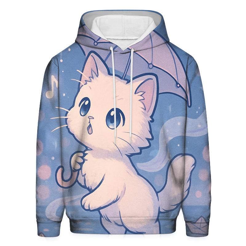 Rainy Day Umbrella Kitten Symphony embroidered hoodies