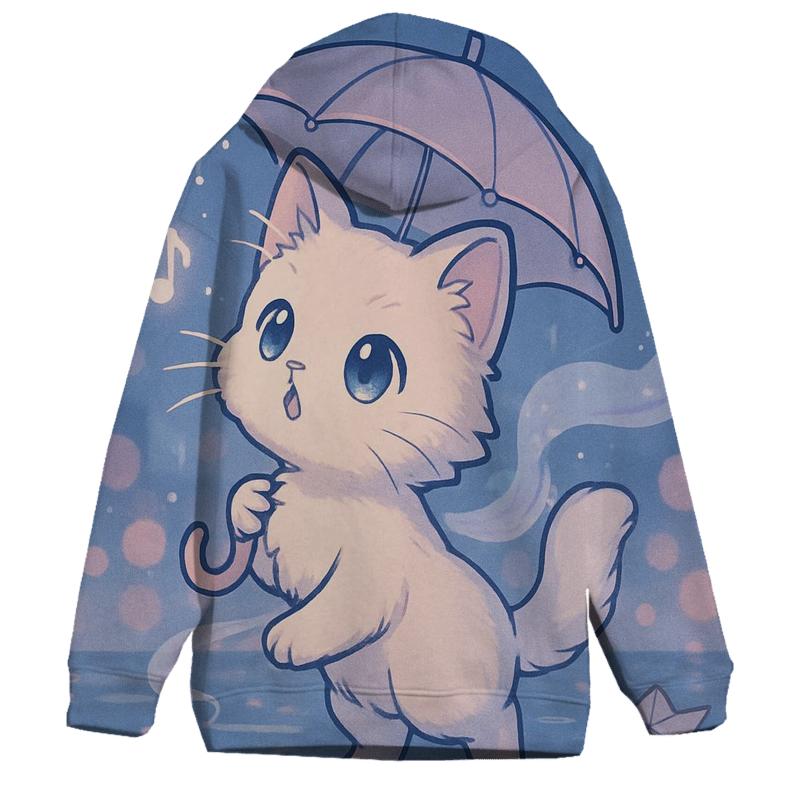 Rainy Day Umbrella Kitten Symphony embroidered hoodies