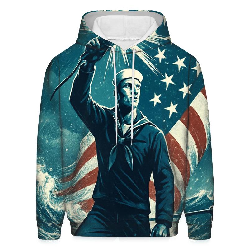 Freedom Torch On Naval Steel designer hoodies