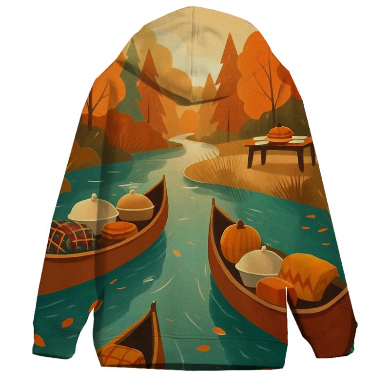 Autumn River Family Potluck Canoes heavyweight hoodies