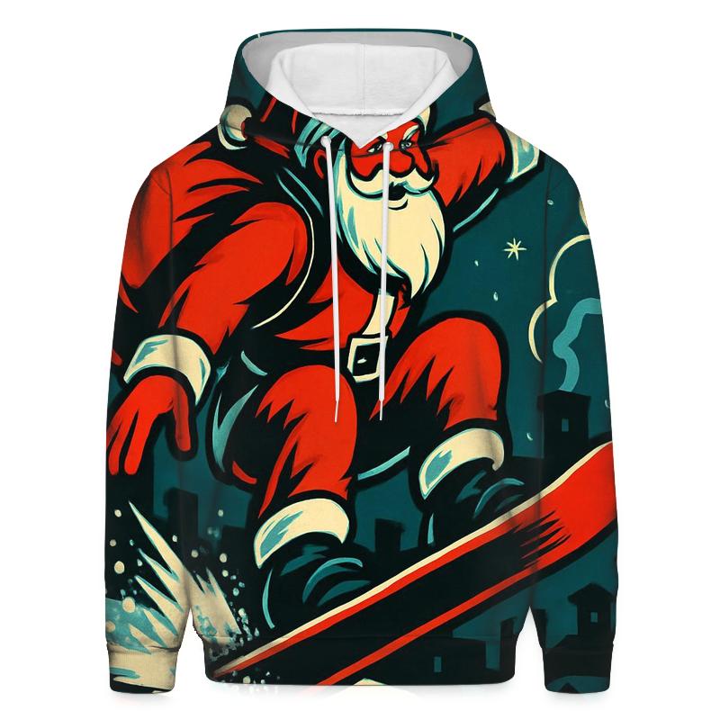 Snowboard Santa Skyline Leap hoodie styles