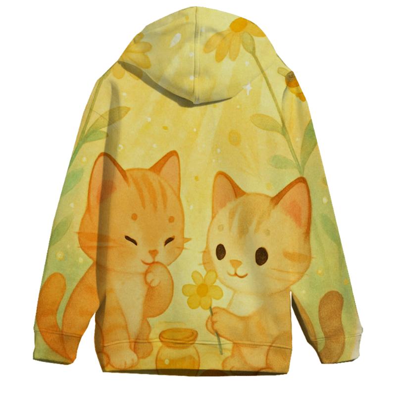 Honey Meadow Pollen Purr Picnic zip-up hoodies