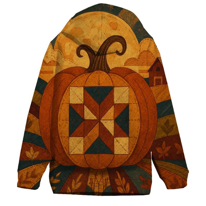 Quilted Harvest Moon Landscape hoodies fashion