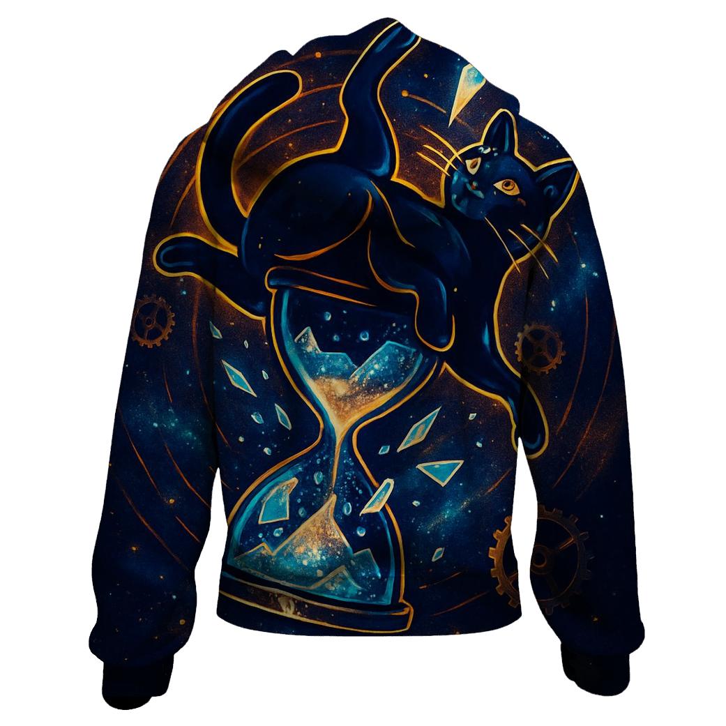 Chrono Sandglass Cat Acrobat lightweight hoodies