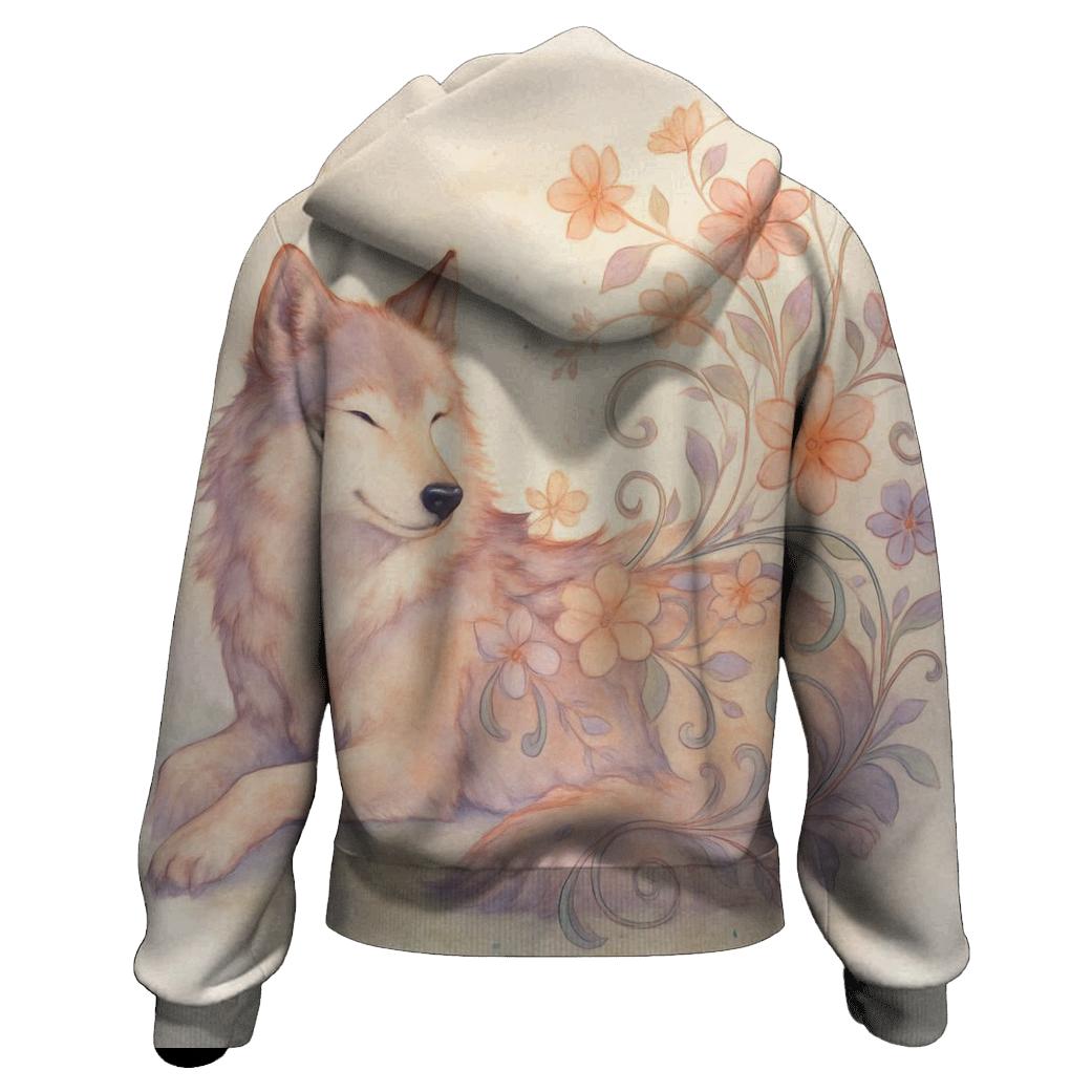 Wildflower Spiral Dream Wolf lightweight hoodies