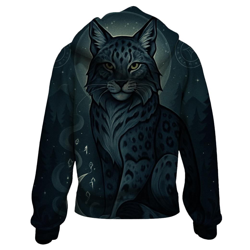 Moonlit Rune Guardian Lynx hoodies fashion