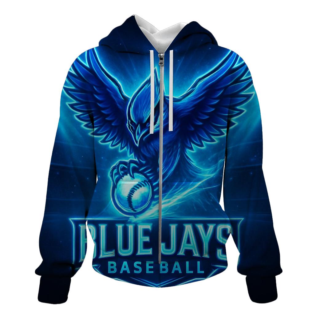 Blue Jays Aurora Fastball Burst printed hoodies