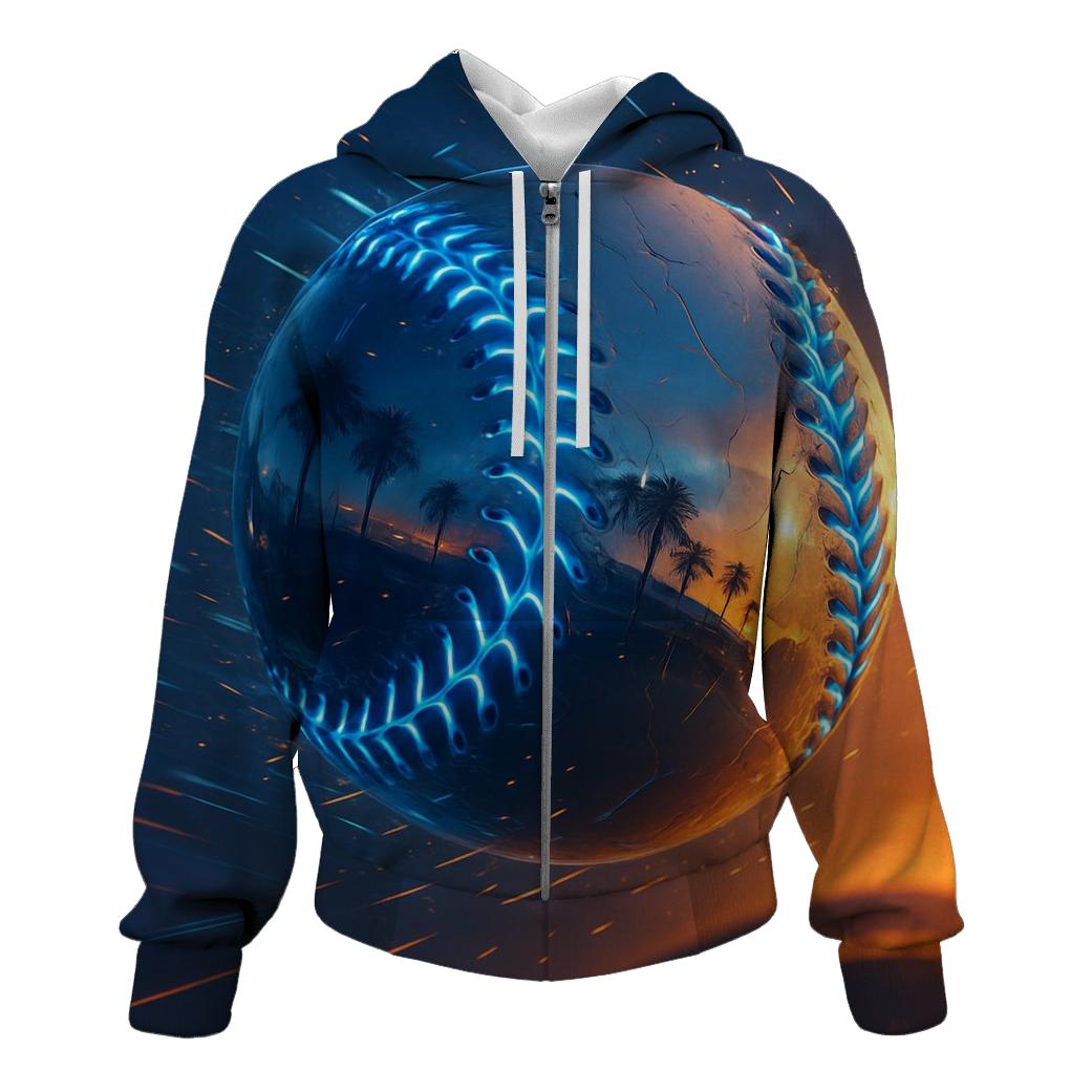 Chrome Fastball Through Sunset Haze embroidered hoodies