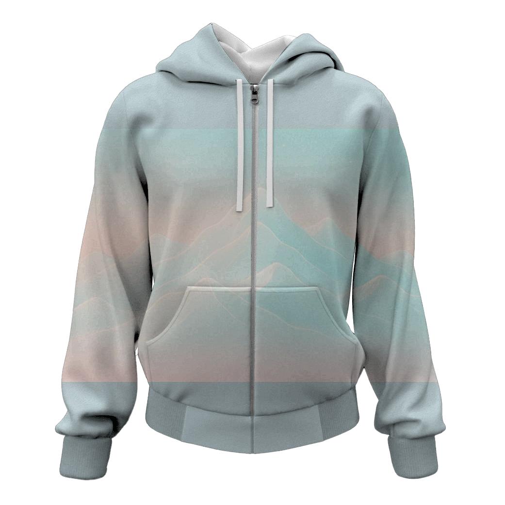 Pastel Mist Mountainfold designer hoodies
