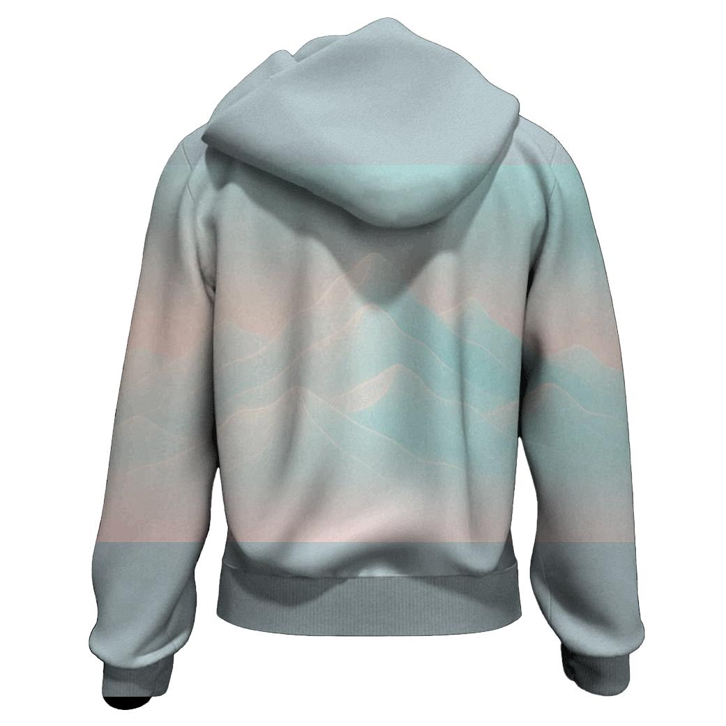 Pastel Mist Mountainfold designer hoodies