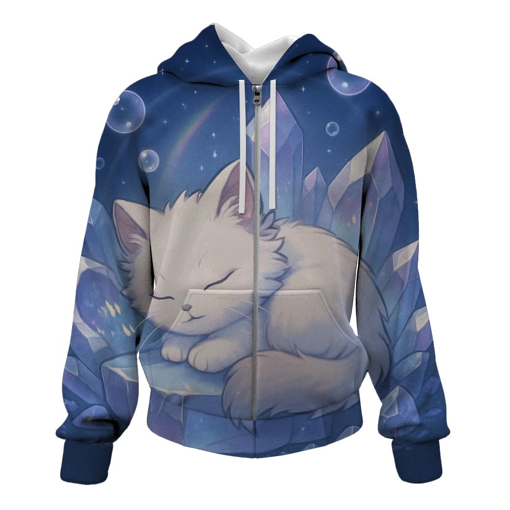 Crystal Cavern Purr Prism printed hoodies