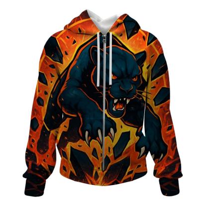Volcanic Glass Panther Cat zip-up hoodies
