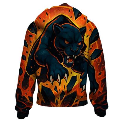 Volcanic Glass Panther Cat zip-up hoodies