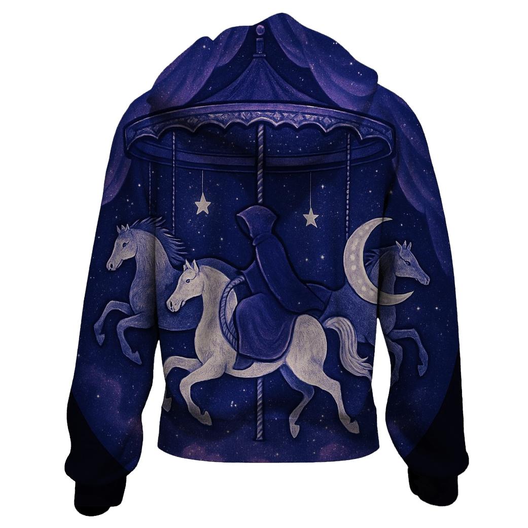 Moon Phase Carousel Rider embroidered hoodies
