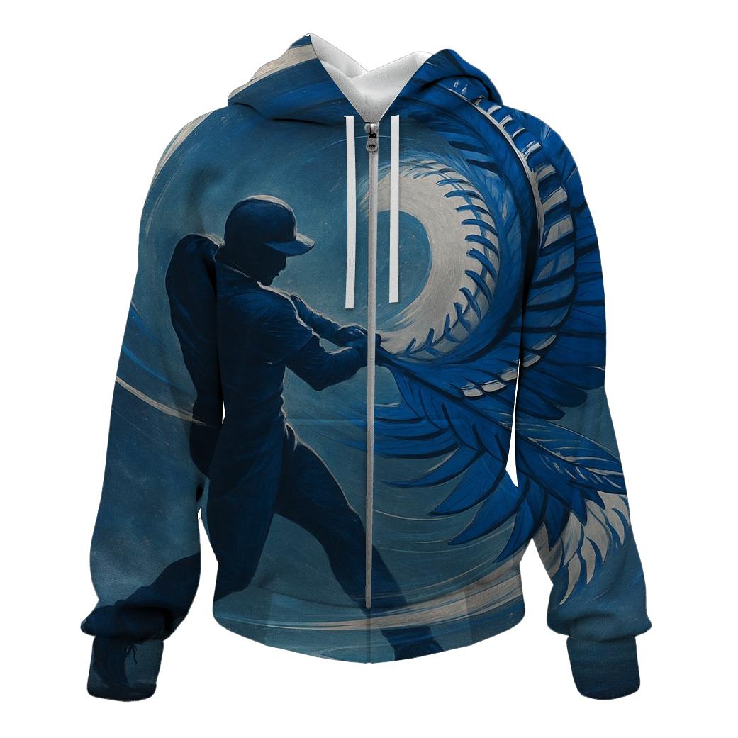 Bat Swing Vortex With Blue Jays Energy zip-up hoodies