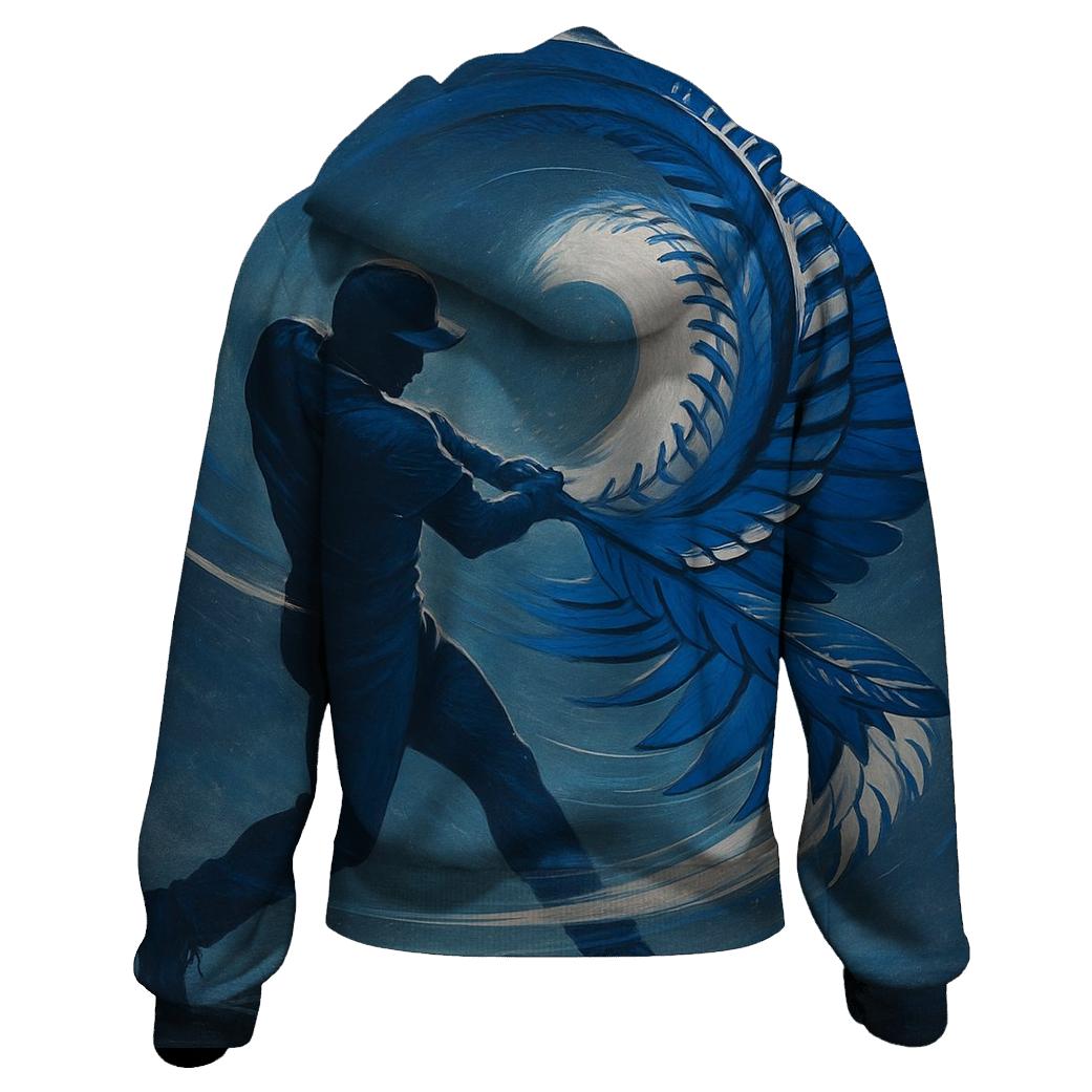 Bat Swing Vortex With Blue Jays Energy zip-up hoodies