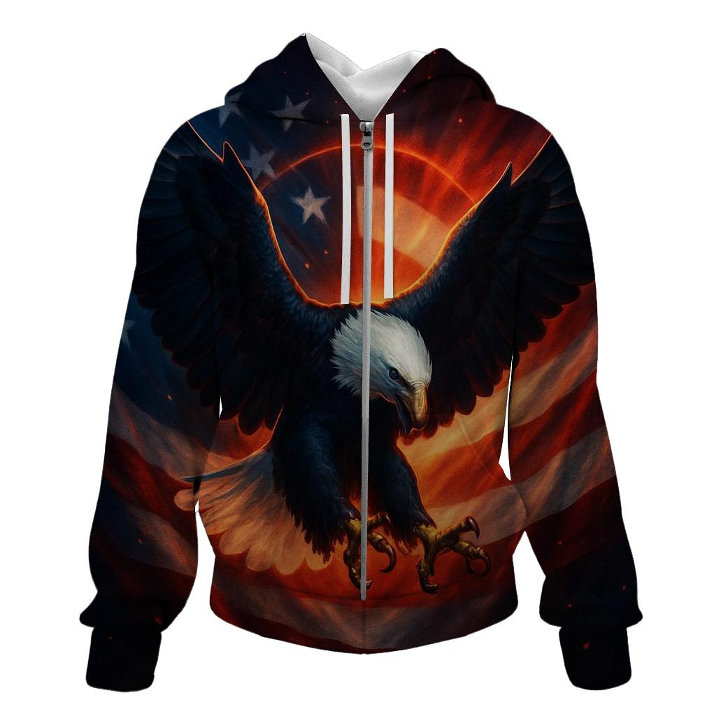 Eagle Halo Over Waving Banner hoodie trends