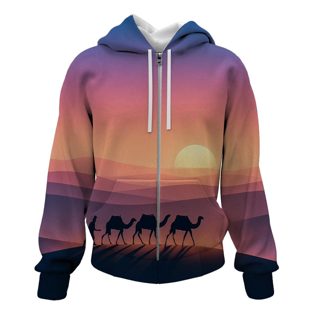 Lavender Dune Mirage Caravan printed hoodies