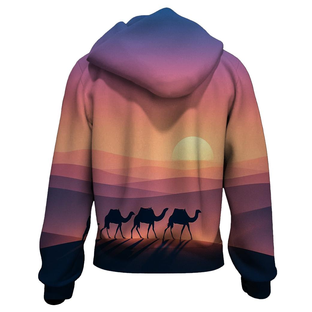 Lavender Dune Mirage Caravan printed hoodies
