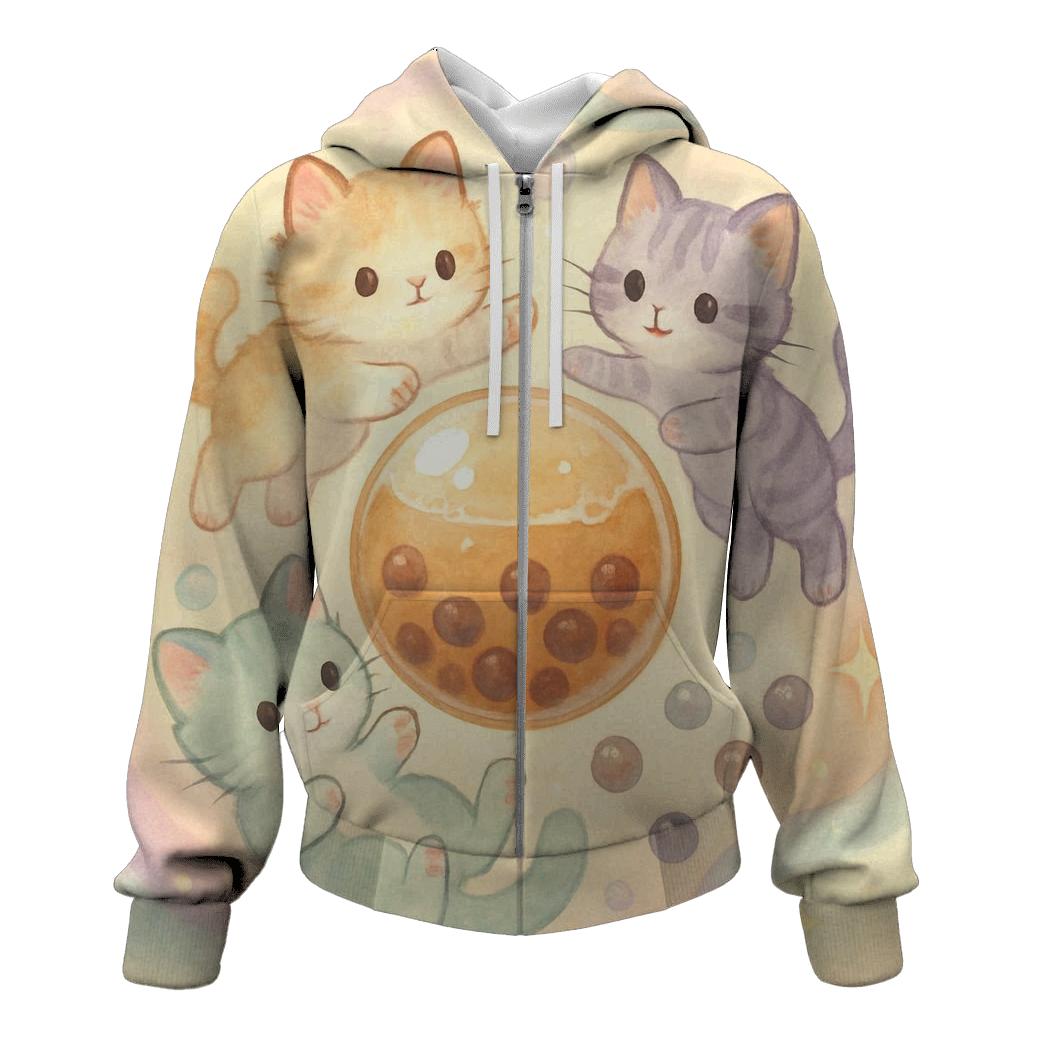Pastel Bubble Tea Dream Kittens hoodie styles