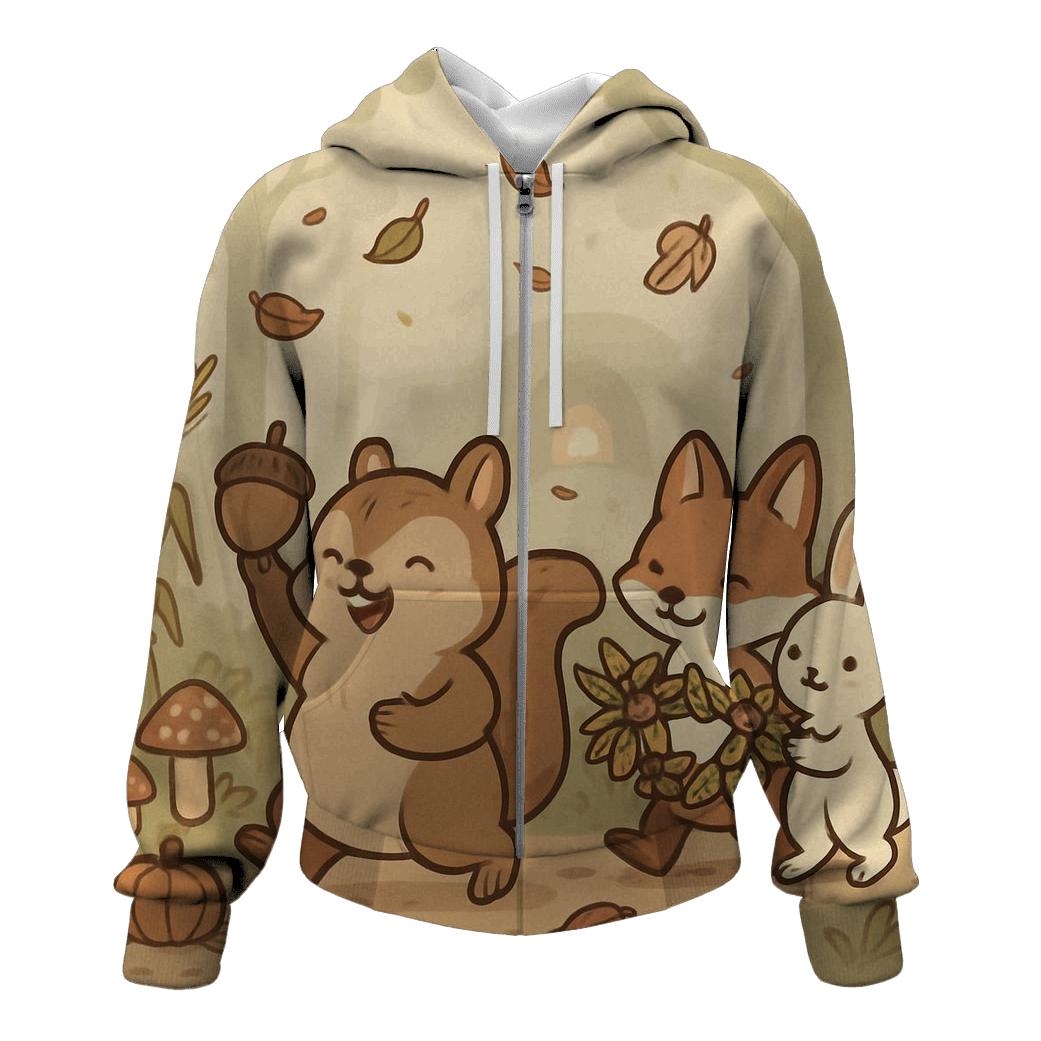 Woodland Animals Harvest Parade hoodies fashion