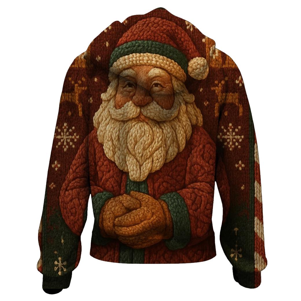 Knitted Pattern Gingerbread Santa pullover hoodies