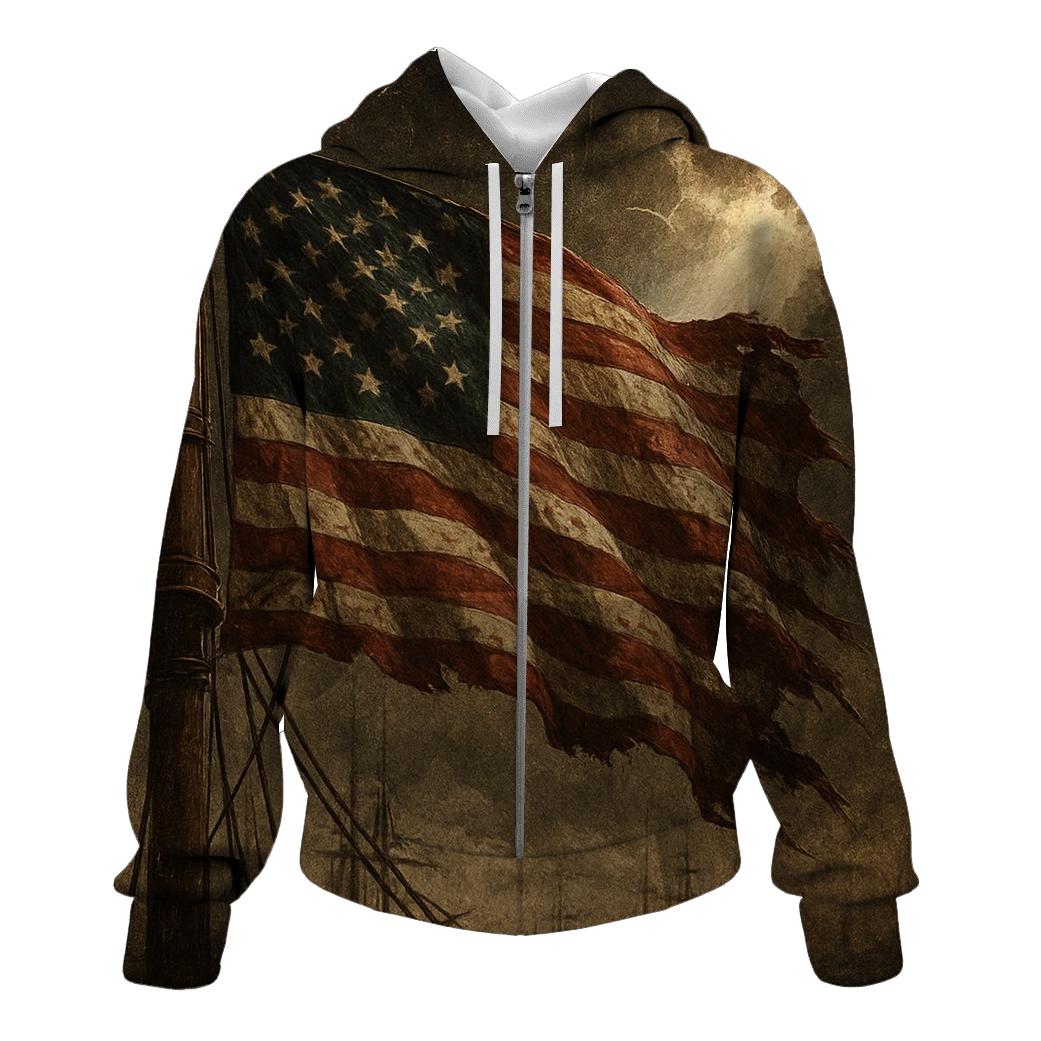 Vintage Harbor Flag And Stormlight zip-up hoodies